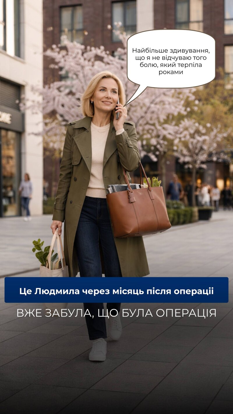 Це Людмила через місяць — забула, що була операція